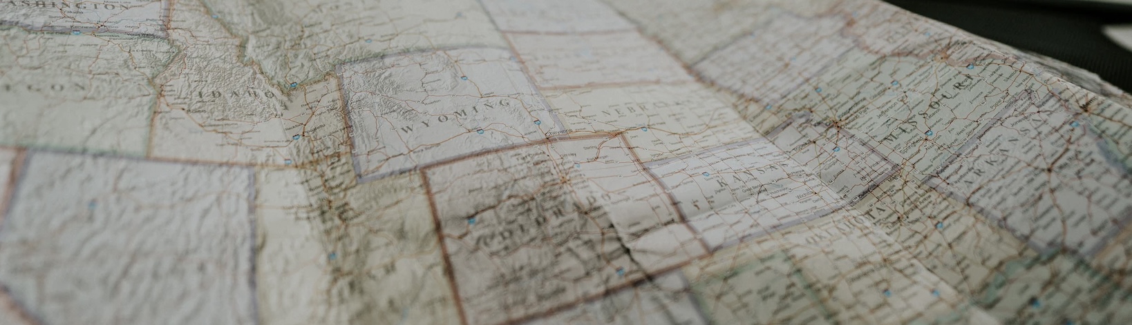 photo of a US map unfolded